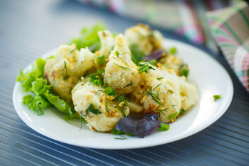 fried cauliflower with herbs