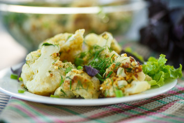 fried cauliflower with herbs