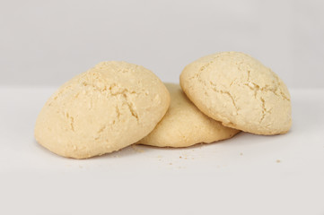 Fototapeta na wymiar Coconut cookies on white background