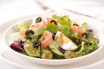 Salad with salmon