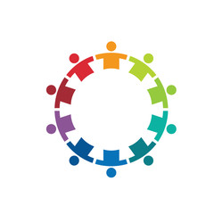 Team in a circle 10 image - Concept of union, strong