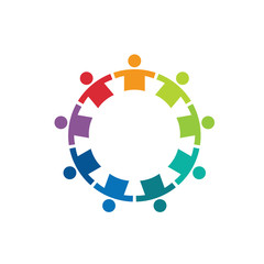 Team in a circle 9 image - Concept of union, strong