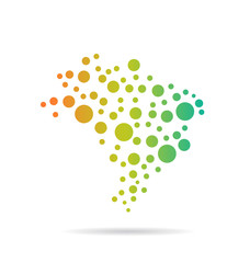 Brasil Circles Map image logo vector