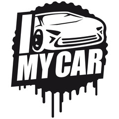 I Love My Car Cool Stamp