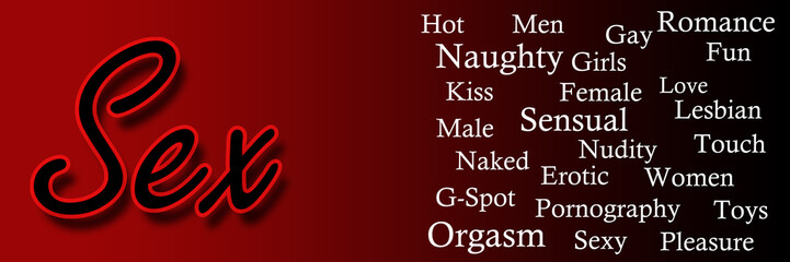 Fototapeta premium Sex Text Keywords Banner