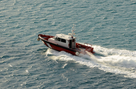 Pilot boat goes out to sea