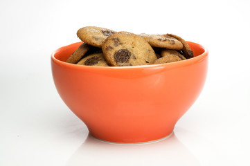 Bowl of Chocolate Chip Cookies