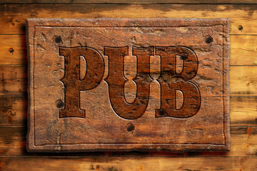 rustic pub sign