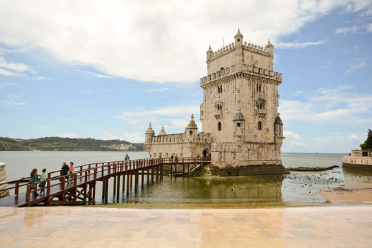 Torre de Belem, Tower of Belem at Tagus river, Lisbon Portugal