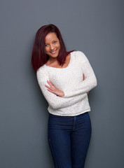 Woman smiling with arms crossed