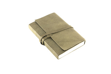 Leather notebooks isolated on white background