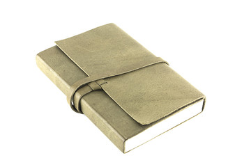 Leather notebooks isolated on white background