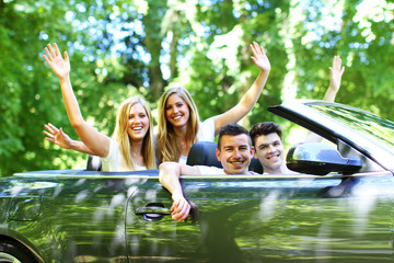 Freunde fahren Cabrio