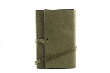 Leather notebooks isolated on white background