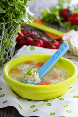 Chicken soup with meatballs