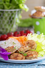 Tiny chicken burgers