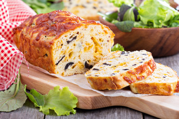 Savory cheese loaf with olives