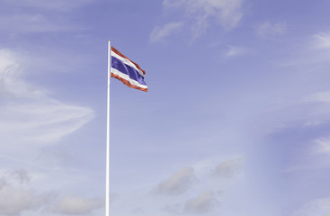 thai flag with blue sky