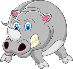 Angry rhino cartoon