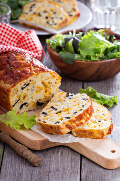 Savory cheese loaf with olives