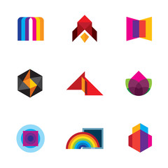 Colorful creativity inspiration design company vector logo icons