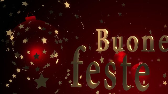 buone feste con testo animato dorato 3D