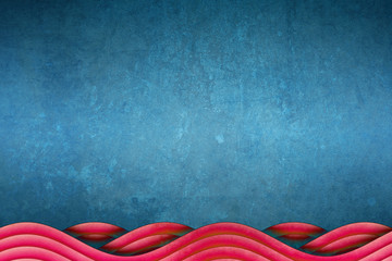 Blue and Red Unique Waves Abstract Background Design
