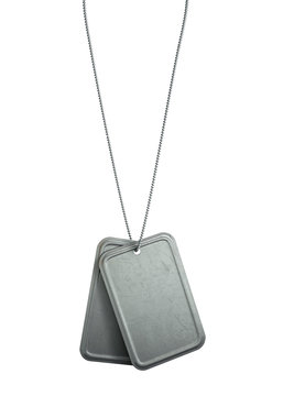 Blank Identity Dog Tags Hanging