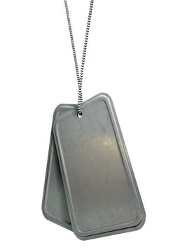 Blank Identity Dog Tags Hanging