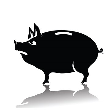 silhouette of piggy bank