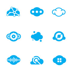 Obraz premium Cloud technology of future science application design logo icons