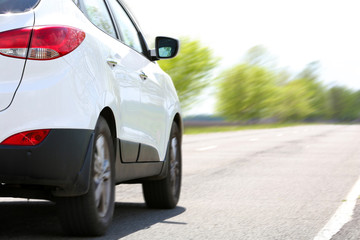 Fototapeta premium Speed. Car driving on road