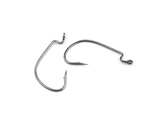 a fish hook isolated on a white background