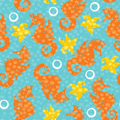 Obraz premium Sea summer seamless pattern.
