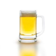 glass of beer isolated on white