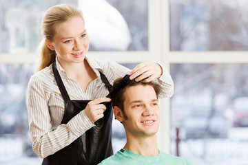 At beauty salon