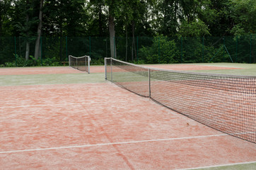 tennis courts in recreation village park summer