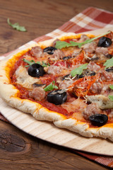 Home Made Pizza - Sun Dried Tomatoes and Meat