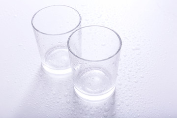 Empty glasses, isolated on white