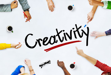 Multi-Ethnic Group of People and Creativity Concepts