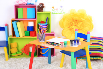 Interior of classroom at school