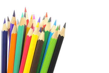 Coloured pencils isolated on white background