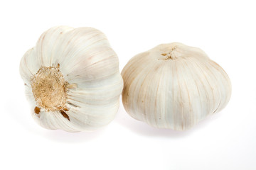 Fresh garlic isolated on white background