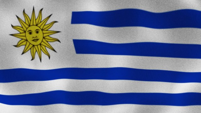 Uruguay Flag Textile Background