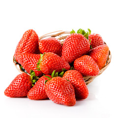 Strawberries  on a white background.
