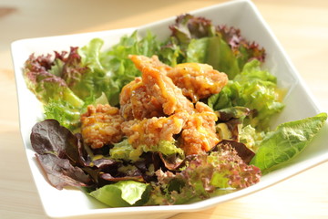 Deep fried chicken salad