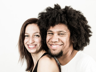 Happy mixed race couple