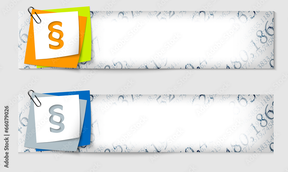 Poster set of two banners with the texture of the numbers and paragraph
