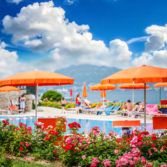 Fototapeta premium Swimming pool in the hotel