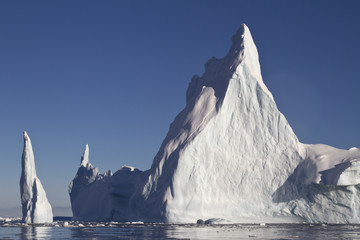 Pyramid iceberg with two peaks in Antarctic waters